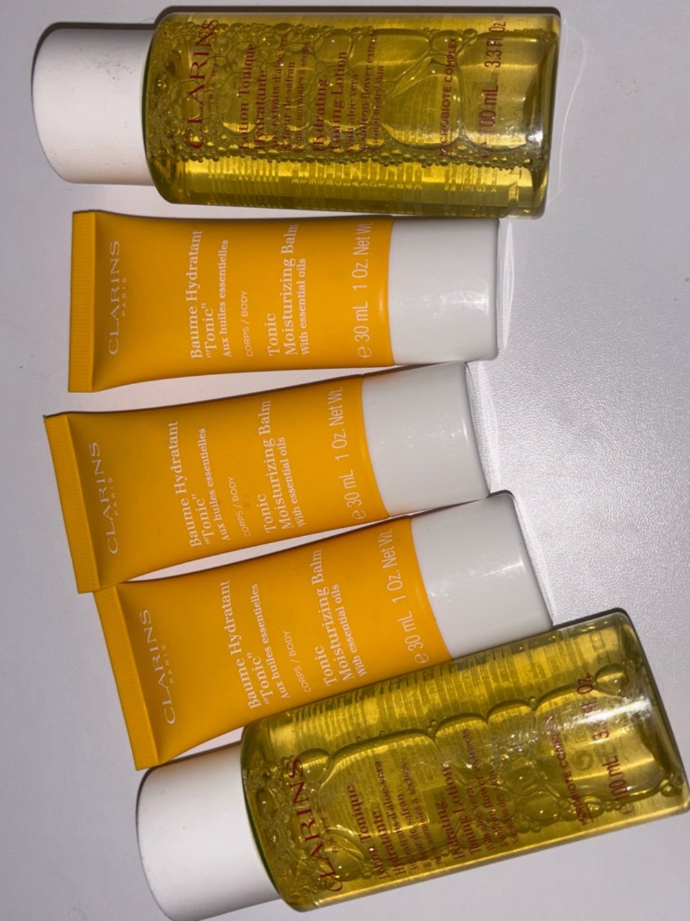 Clarins Tonic Moisturizing Balm Trio & Two Toning Lotion Minis Bundle
